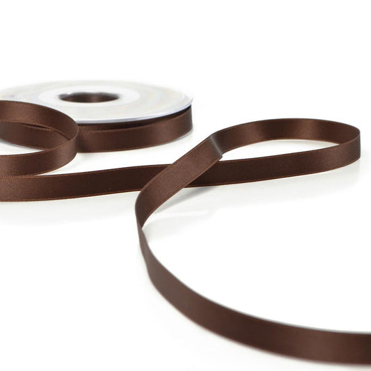 Double satin ribbon chocolate 10mm