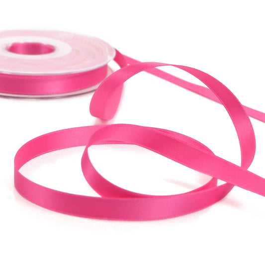 Fuchsia double satin ribbon 10mm