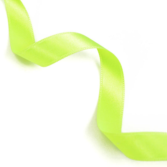 Fluorescent yellow double satin ribbon