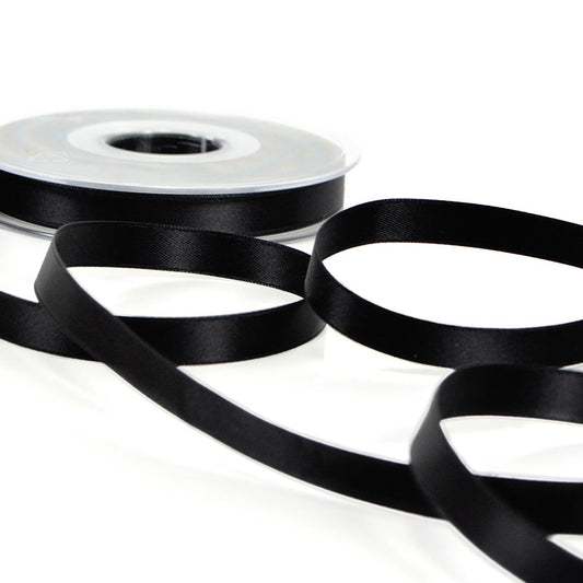 10mm black double satin ribbon