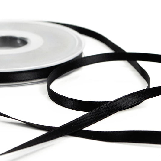 6mm black double satin ribbon