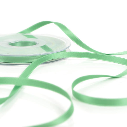 Double satin pistachio ribbon 6mm