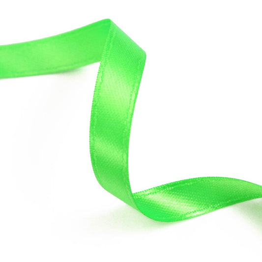 Fluorescent green double satin ribbon