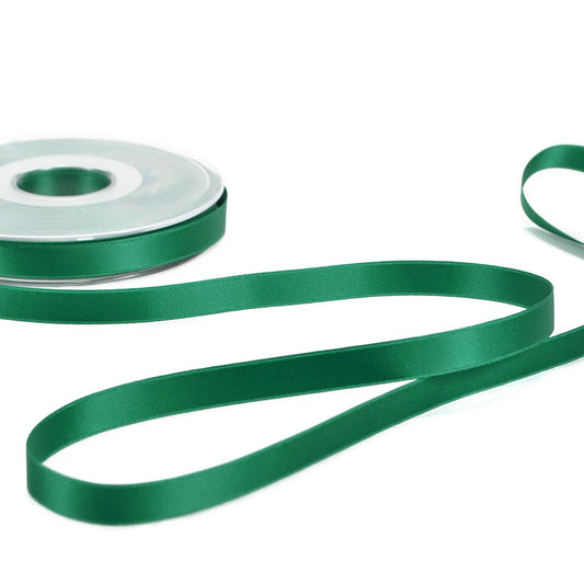 Emerald double satin ribbon 10mm