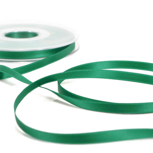 Emerald double satin ribbon 6mm