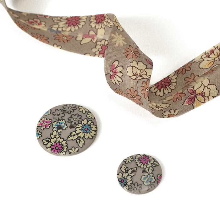 Bouton liberty gris antique - différentes tailles