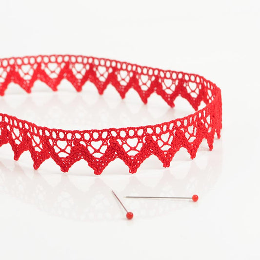 Bobbin lace, red