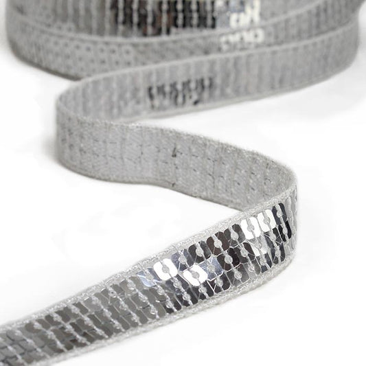 Bordino a paillettes argento