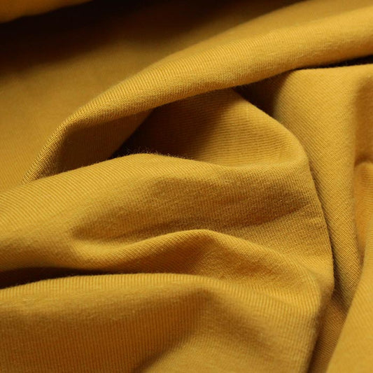 Jersey de coton uni moutarde