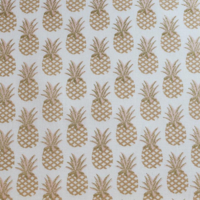 Fat quarter, A'nanas doré, cotone francese