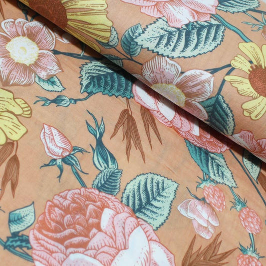 Jardin fleuri, Rose saumoné, Double gaze