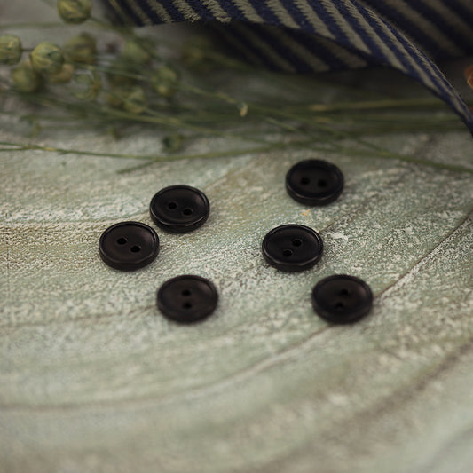 Corozo button, black, 10mm