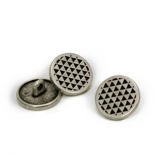 Geometric pattern metal button - various sizes