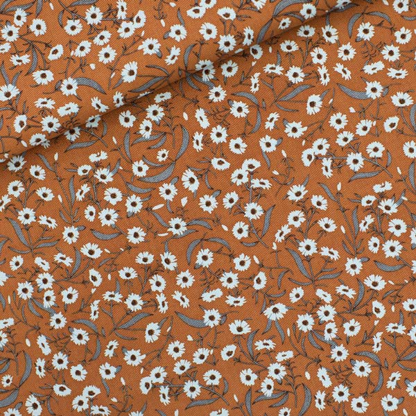 Camomille, Cannelle, Gabardine en toile de coton