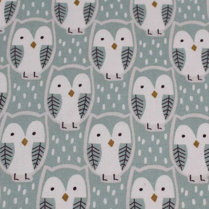 Fat quarter, Choo, Verde menta, Cotone francese