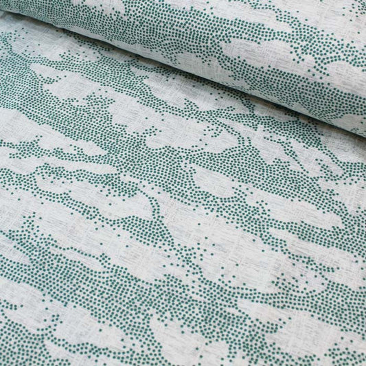 Clouds, Bianco e verde bosco, felpa garzata