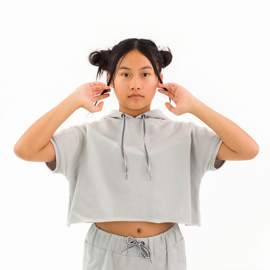 French terry, Glacier gray, felpa garzata