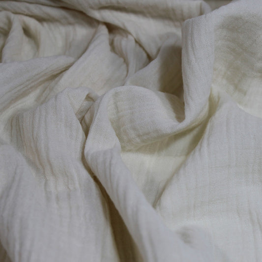 Double embossed gauze plain Ecru