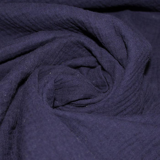 Doppia garza goffrata unito Blu Nuit