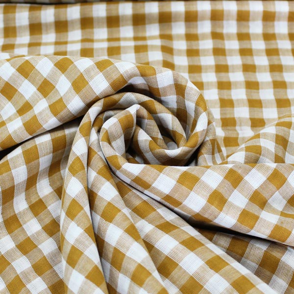 Vichy, double gaze vichy, ocre