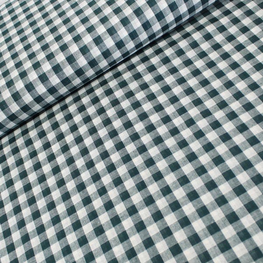 Vichy, double gaze vichy, vert forêt