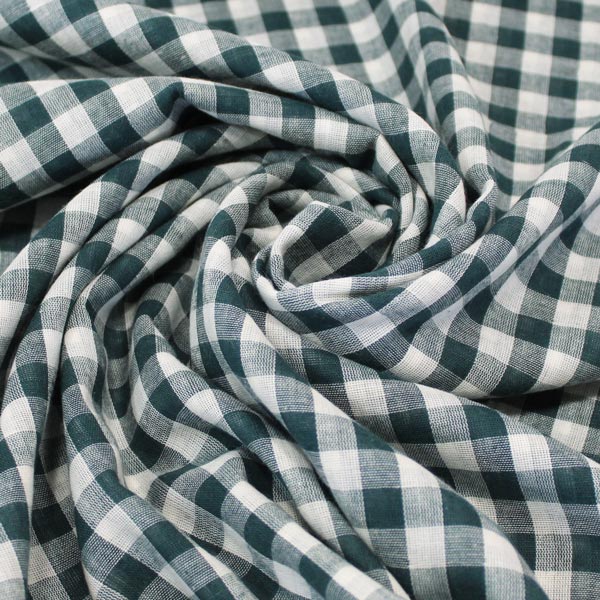 Gingham, doppia garza vichy, verde bosco