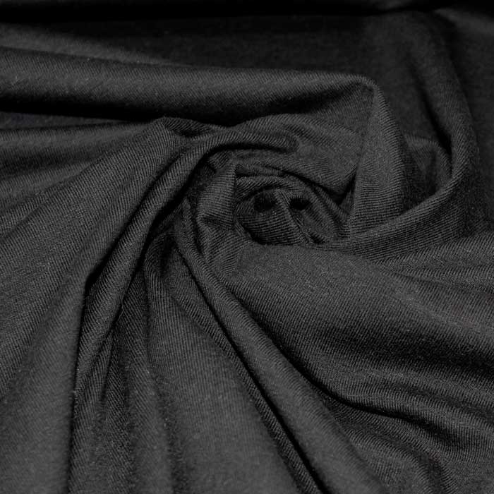 Jersey de coton uni noir