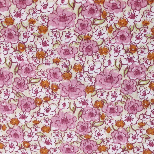 Fat quarter, Kalmia, rose, coton français