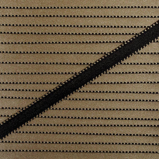 Two-tone black and beige satin ribbon