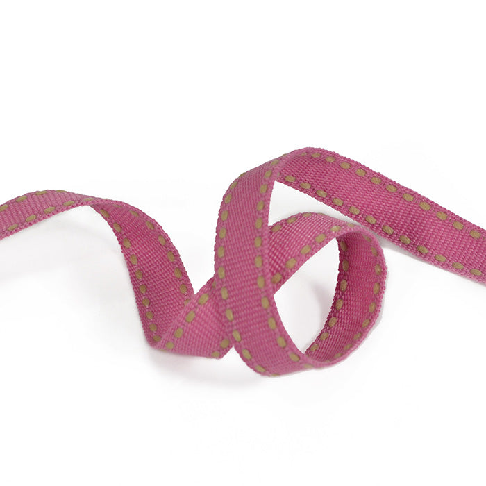 Nastro gros-grain fucsia con impuntura