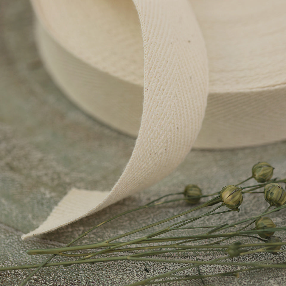Nastro in twill, Naturale, alto 25mm