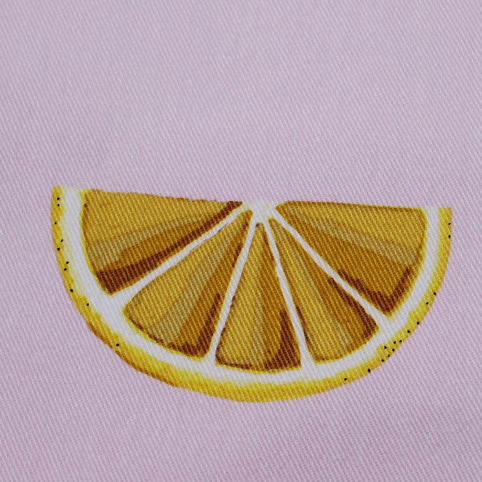 Oranges, Rosa primula, gabardine in tela di cotone