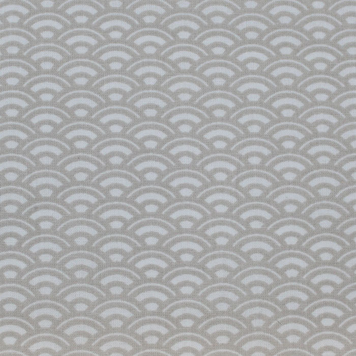 Fat quarter, Saijo, blanc et beige, coton français