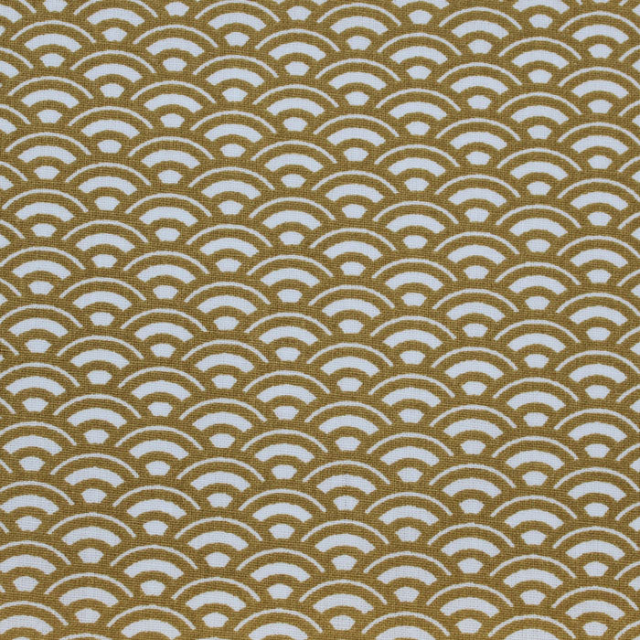 Fat quarter, Saijo, blanc et ocre, coton français
