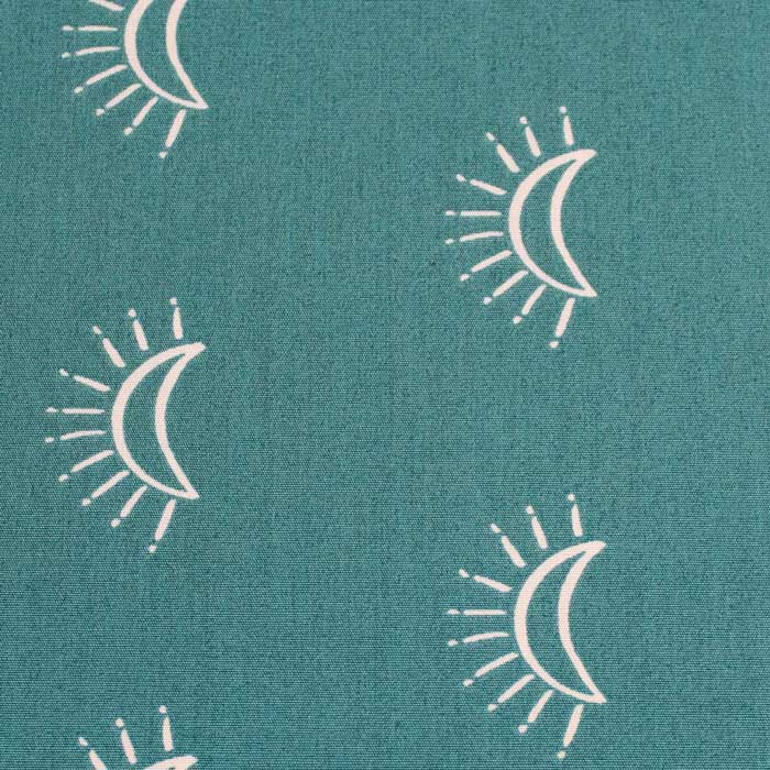 Fat quarter, Sunmoon, Vert émeraude, Coton américain