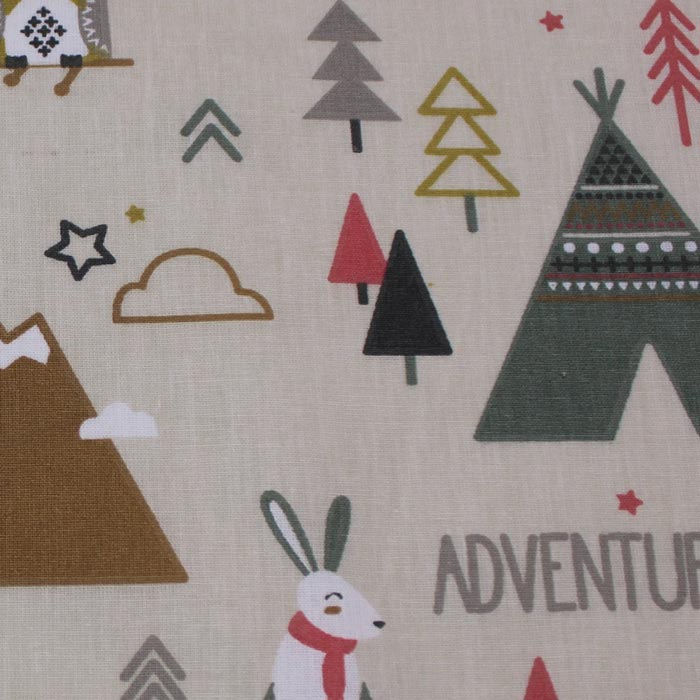 Fat quarter, Tamias, Beige, coton français