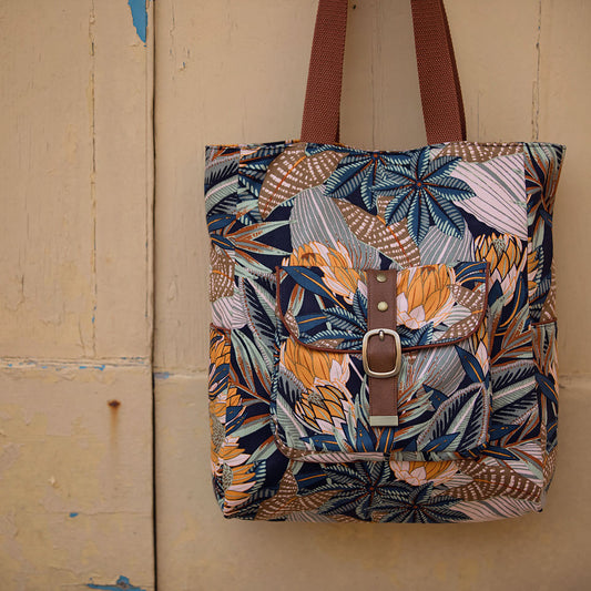 Ananas moulu, bleu nuit polaire, gabardine en toile de coton