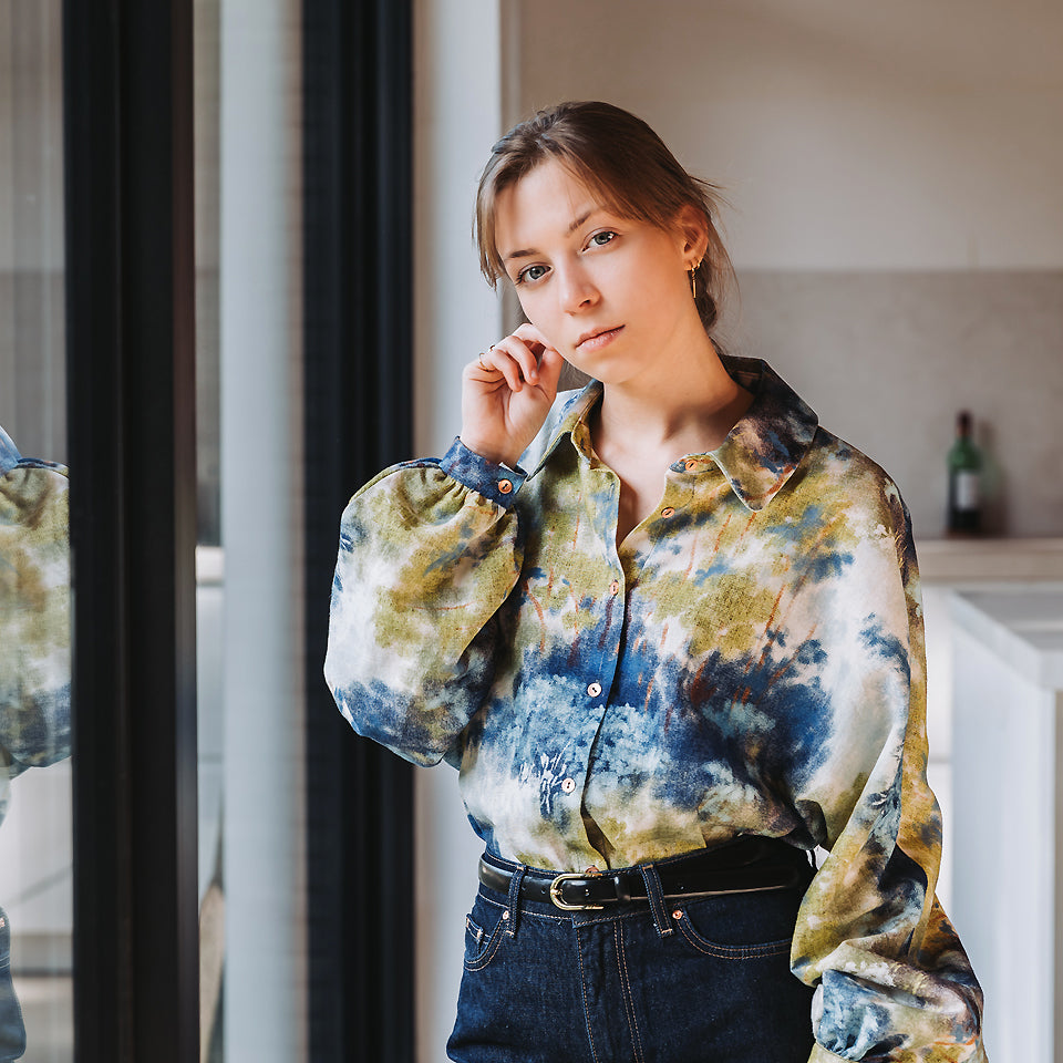 Dreamy Forest, Soft Beige, Lino e viscosa