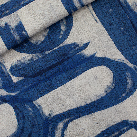 Drifting Course, Light gray and blue, Gabardine in tela di cotone