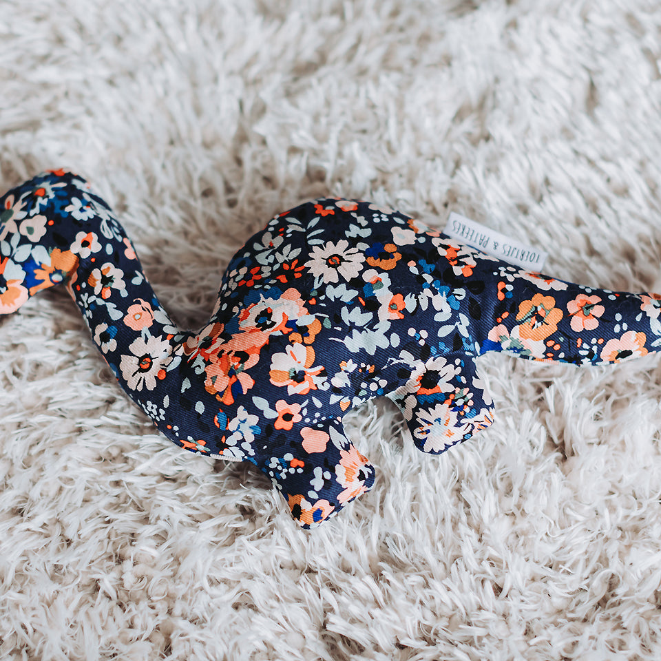 Flower Joy, Oceana Blue, Gabardine in tela di cotone