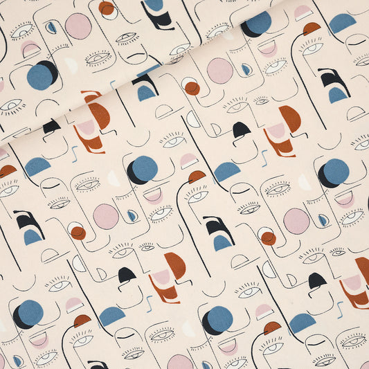 Villageois, Légèrement beige, Gabardine en toile de coton