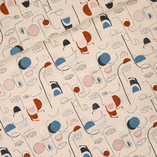Fin de série 100cm, Villageois, Naturel, Lin et viscose