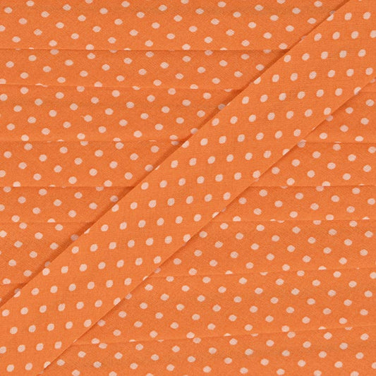Biais à pois "Douceur mandarine"
