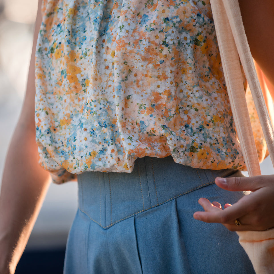 Lots of flowers, Beige, Doppia garza