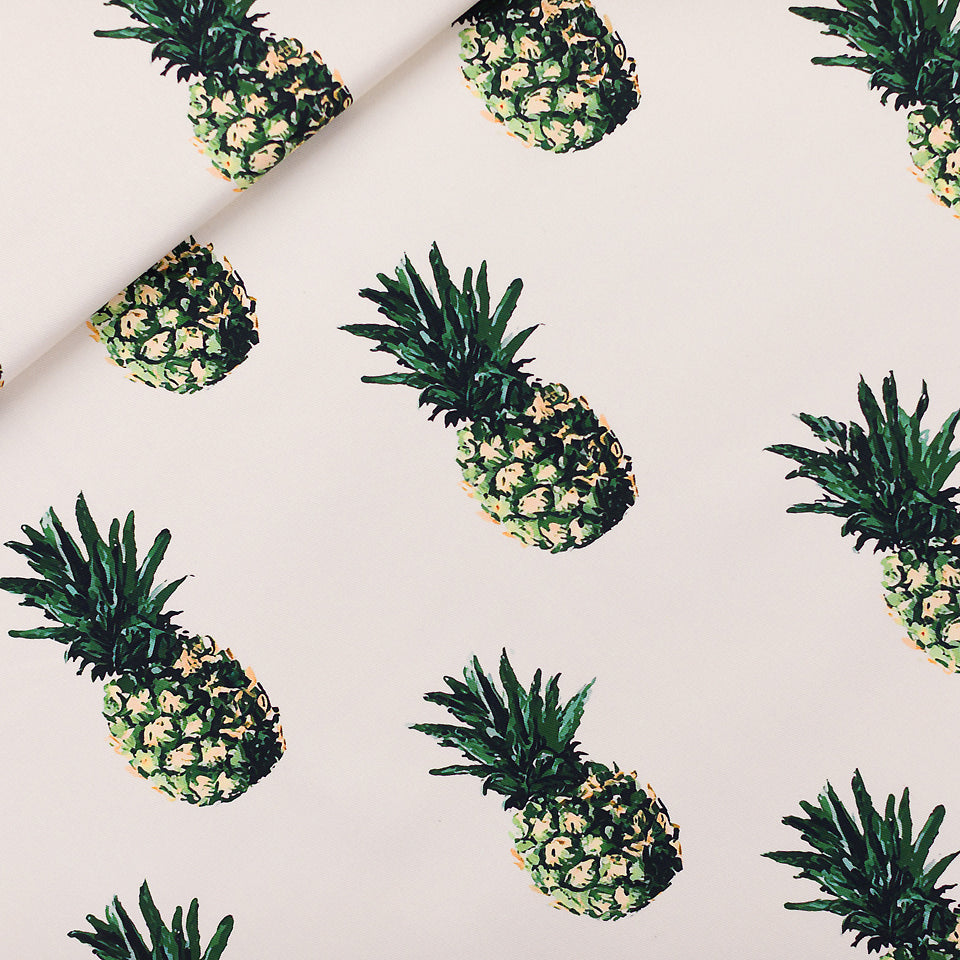 Pineapples, Papyrus Crème, Gabardine in tela di cotone