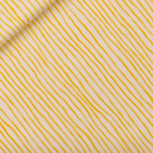 Wiggly Verticals, Yellow, Gabardine in tela di cotone