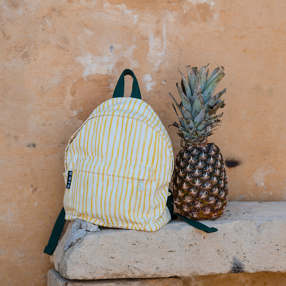 Wiggly Verticals, Yellow, Gabardine in tela di cotone