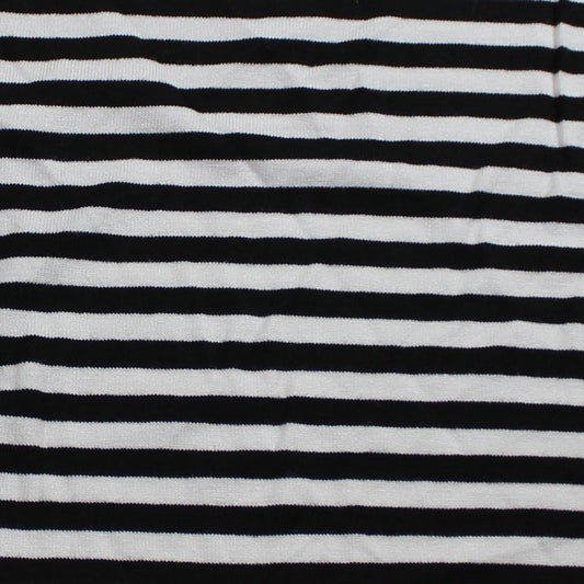 Breton Stripes, nero e bianco, Jersey di viscosa