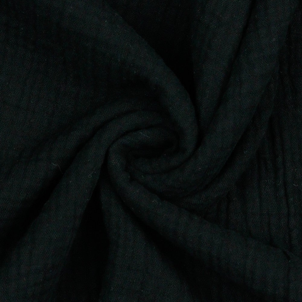 Doppia garza goffrata unito, Black GOTS