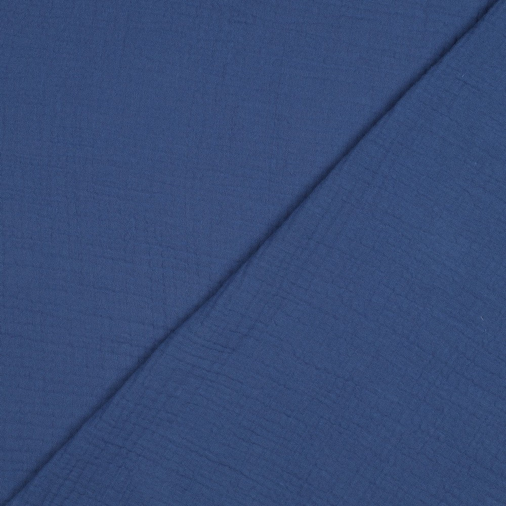 Doppia garza goffrata unito, Midnight Blue GOTS